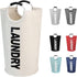 90L Foldable Laundry Basket Waterproof, 38x38x79 cm, Beige