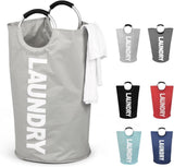 90L Foldable Laundry Basket, Waterproof, Compatible with Samsung, Light Gray, 38x38x79 cm