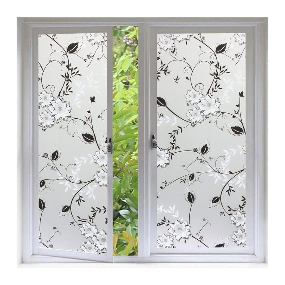 Frosted window film self-adhesive privacy UV protection decorative plastic for glass, 17.7 x 78.7 inches