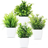 4-Pack Artificial Plants with Pot for Living Room and Office Decoration, 17x12 cm