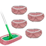 4 Replacement Cloth Covers for Swiffer Mop, Reusable Wet and Dry Cleaning Cloths, Compatible with Swiffer