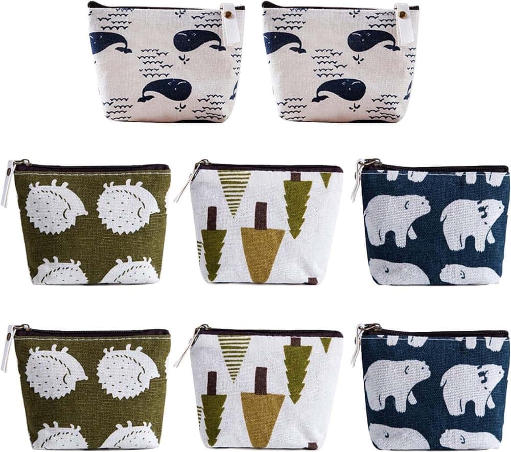 8-Pack Mini Makeup Bags with Zipper for Travel Storage, 8-Pack