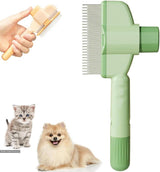 Self-Cleaning Fur Brush for Dogs and Cats, Pet Hair Brush with Easy Clean, Grooming Tool, Green