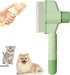 Self-Cleaning Fur Brush for Dogs and Cats, Pet Hair Brush with Easy Clean, Grooming Tool, Green