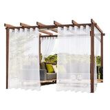 1 Pair White Water Resistant Sheer Eyelet Curtains for Outdoor, 132 cm x 213 cm