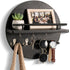 Wooden Key Holder with Storage Tray and Hooks for Hallway Corridor Bedroom Office, Black
