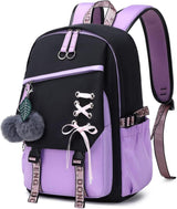 Waterproof Children Backpack for School, Durable Large Capacity Comfortable to Carry, Purple