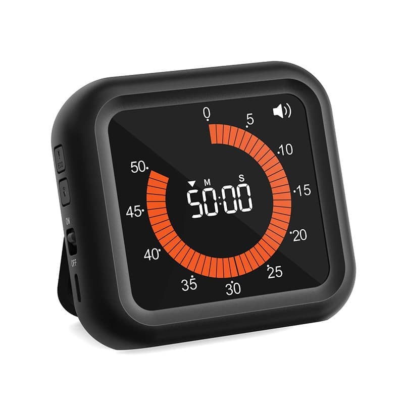 Rechargeable Visual Timer with Magnet and Stand, Adjustable Volume, 11 Hours 59 Minutes