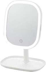 LED Makeup Mirror Rechargeable with Touch Control 3 Colors Dimmable 360 Adjustable, White