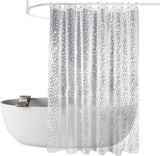 Waterproof Shower Curtain with Bottom Magnet and Weight Pebble Pattern, 180x180 cm