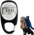3D Pedometer with LED Display for Running and Walking, Portable Step Counter with Climbing Carabiners, Black