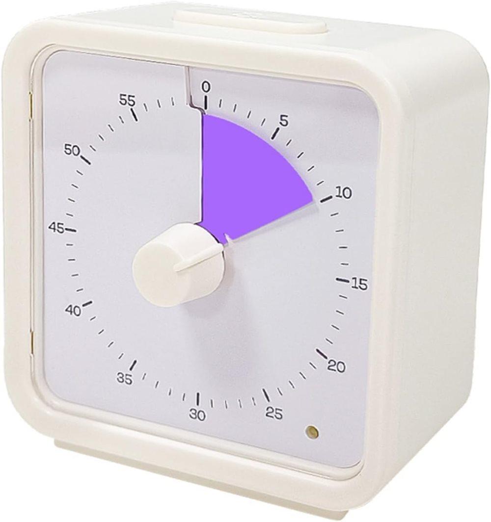 60 Minute Visual Timer for Kids Learning Classrooms and Meetings, Adjustable Volume with Magnet, Purple