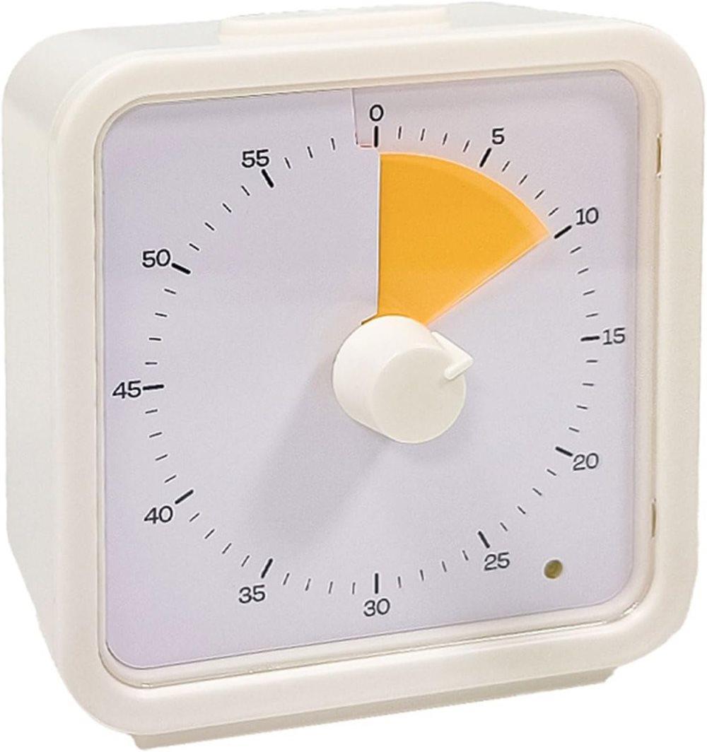 60 Minute Visual Timer for Kids, Adjustable Volume with Magnet, Yellow, 6.3 x 2.4 x 2.4 inches