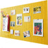 Yellow Self-adhesive Photo Board, Decorative Cork and Wall Panel Bulletin Board with Acoustic Panels for Photos and Messages, for Home and Office, 30x30cm