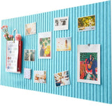 40x60cm Self-Adhesive Photo Board, Decorative Cork and Wall Panel Bulletin Board with Acoustic Panels for Photos and Messages, Blue, for Home and Office
