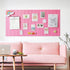 Self-adhesive photo board with decorative cork and acoustic panels for photos and messages, compatible with home and office decor, pink, 40x60cm