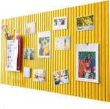 40x60cm Self-Adhesive Photo Board, Decorative Cork Wall Panel Bulletin Board with Acoustic Panels for Photos and Messages, Yellow, for Home and Office