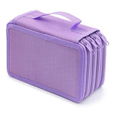 72 Holes Pen Case with Compartments, Large Capacity Lightweight Durable, Compatible with Students and Office Use, Purple