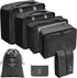 7-Piece Black Suitcase Organizer for Travel Bags