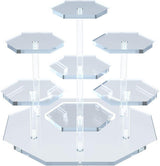 7-Tier Acrylic Display Stand for Cupcakes Perfume Desserts Figurines, Transparent