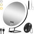 10X LED Makeup Mirror with Lighting, 360° Rotatable Dimmable 3 Light Modes Magnification Suction Cup, Black