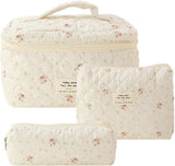 3-Piece Floral Makeup and Toiletry Travel Bag, Size 4