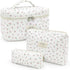 3-Piece Floral Makeup Bag Toiletry Travel Organizer, 20 x 10 cm