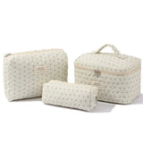 3-Piece Floral Makeup Bag Set, 20 x 15 cm, Travel Toiletry Bag