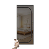 Reinforced cat door protection with durable breathable insect-repellent mesh scratch-resistant pet safe, 80x200cm, Black