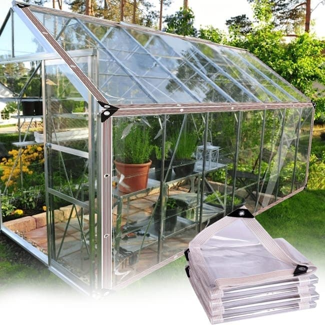Waterproof Tarpaulin 2x5m and 2x3m, Transparent PE Film for Garden and Camping, Rainproof