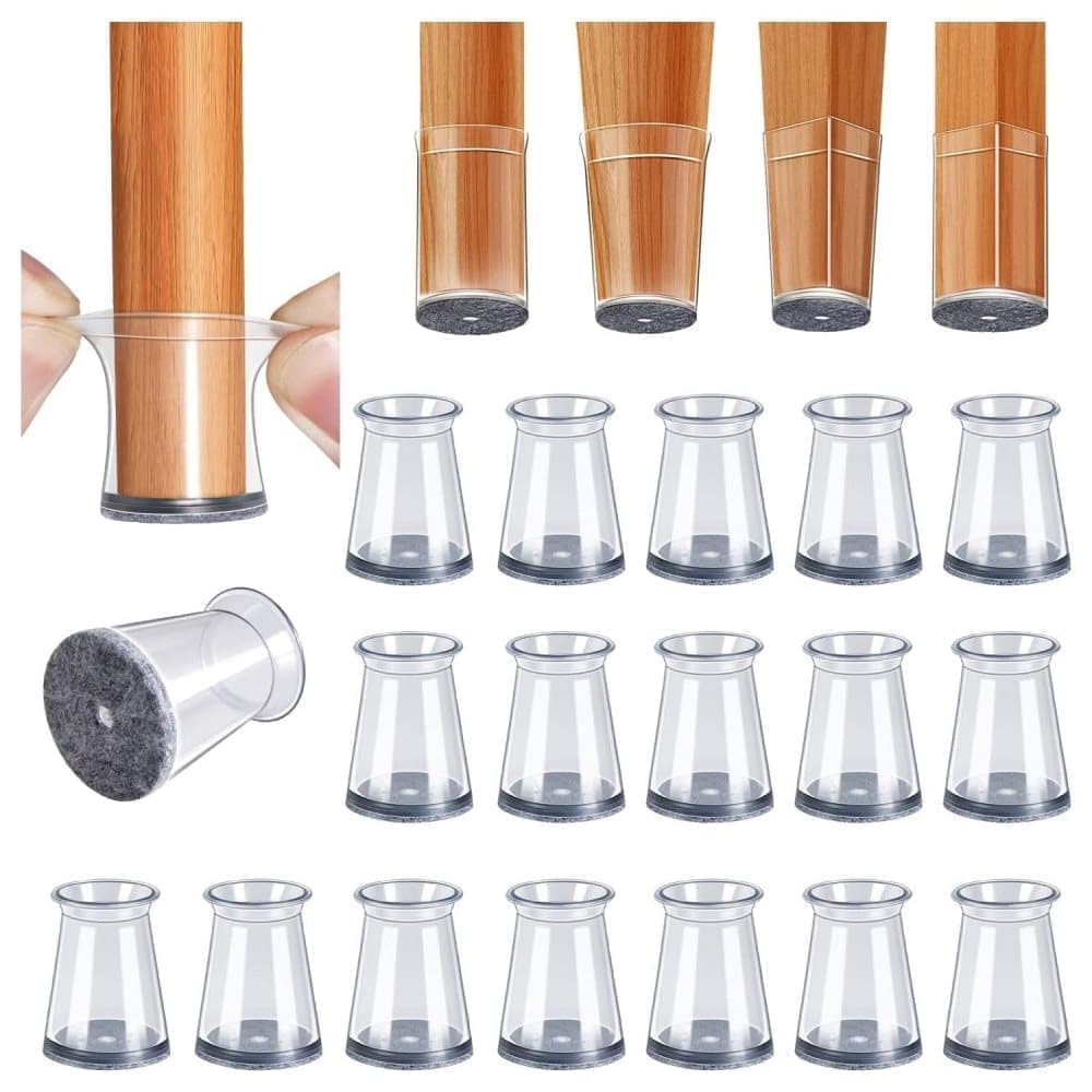 32pcs Furniture Leg Protectors with Felt, 32mm, Gray