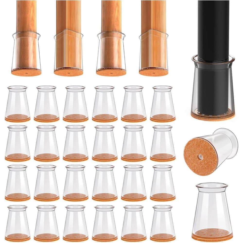 32pcs Furniture Leg Protectors with Felt, 32mm, Yellow