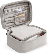 2-in-1 Makeup and Toiletry Bag with Handle, Gray