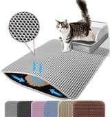 Gray Double EVA Cat Litter Mat, 45x60cm, Prevents Scattered Sand, Multiple Colors Available