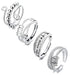 4pcs Fidget Spinner Rings for Women, Adjustable Anti-Stress Stackable Open Spinning Knuckle Rings, Stainless Steel