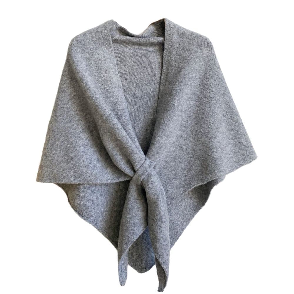 Women's Faux Cashmere Shawl Scarf Warm Extra-Long Triangular Wrap, 180 x 70 cm, Light Gray, Ideal for Party Wedding Evening Outfits