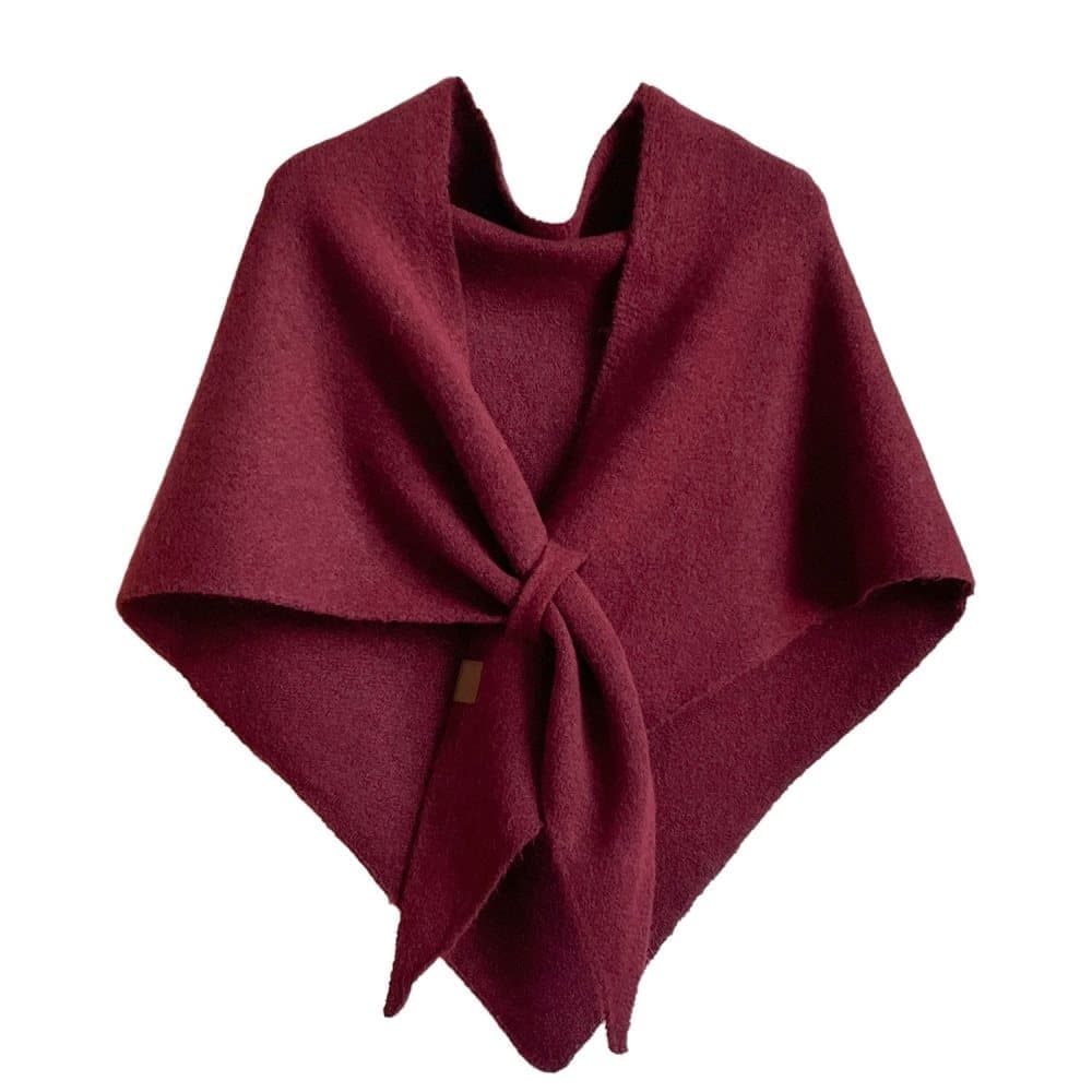 Women's Faux Cashmere Shawl Scarf Warm Extra-Long Triangular Wrap, 180 x 70 cm, Red, Ideal for Party Wedding Evening Outfits