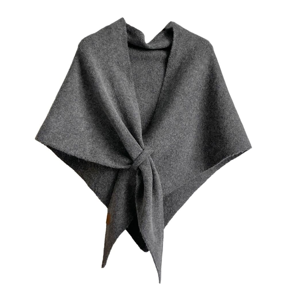 Women's Faux Cashmere Shawl Scarf Dark Gray, 180 x 70 cm, Extra-Long Large Triangular Wrap for Party Wedding Evening Outfits