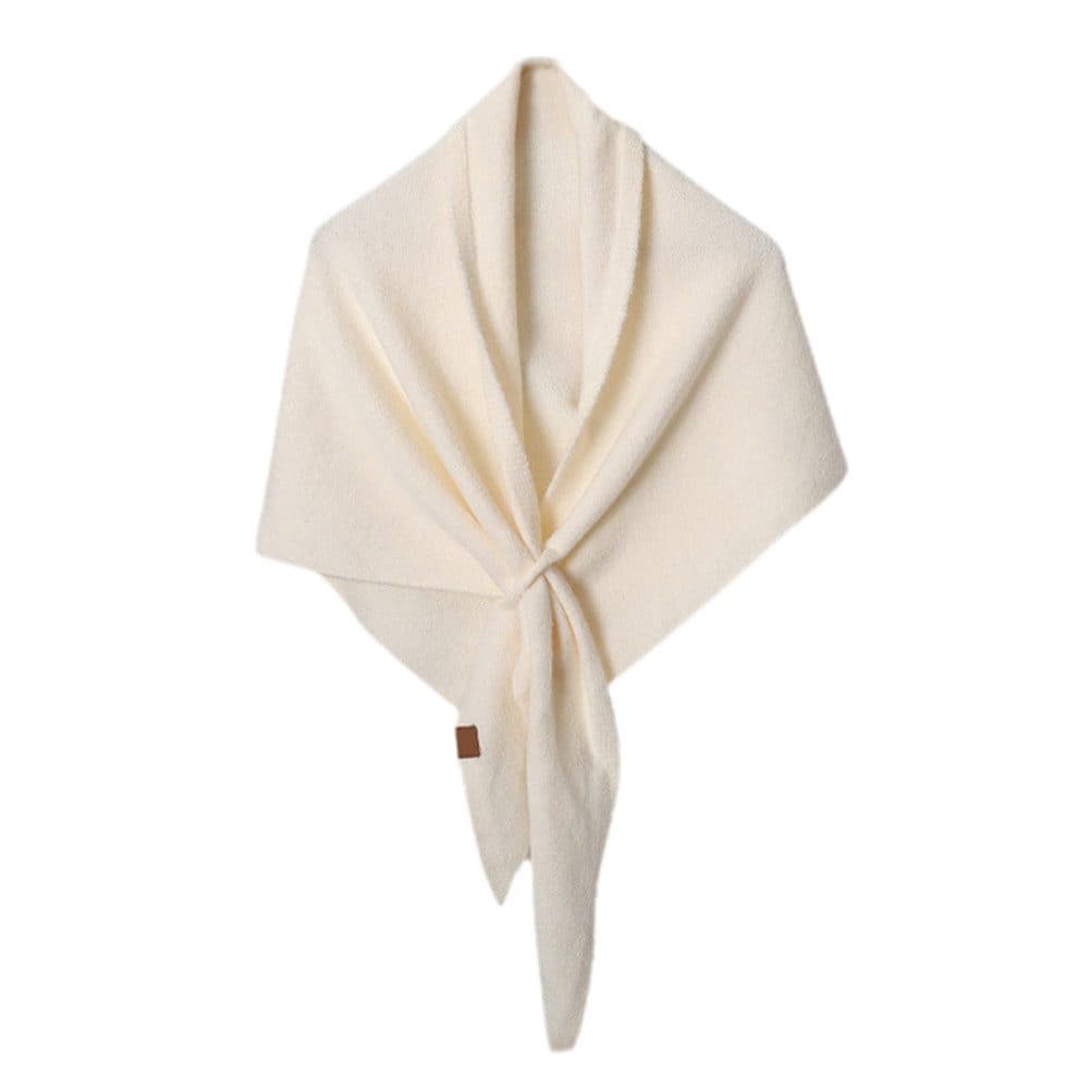 Women's Faux Cashmere Shawl Scarf Warm Extra-Long Large Triangular Wrap, 180 x 70 cm, White, Ideal for Party Wedding Evening Outfits