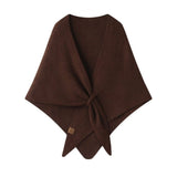Faux Cashmere Shawl Scarf for Women, Warm Large Triangular Wrap, 180 x 70 cm, Brown, Ideal for Party Wedding Evening Outfits