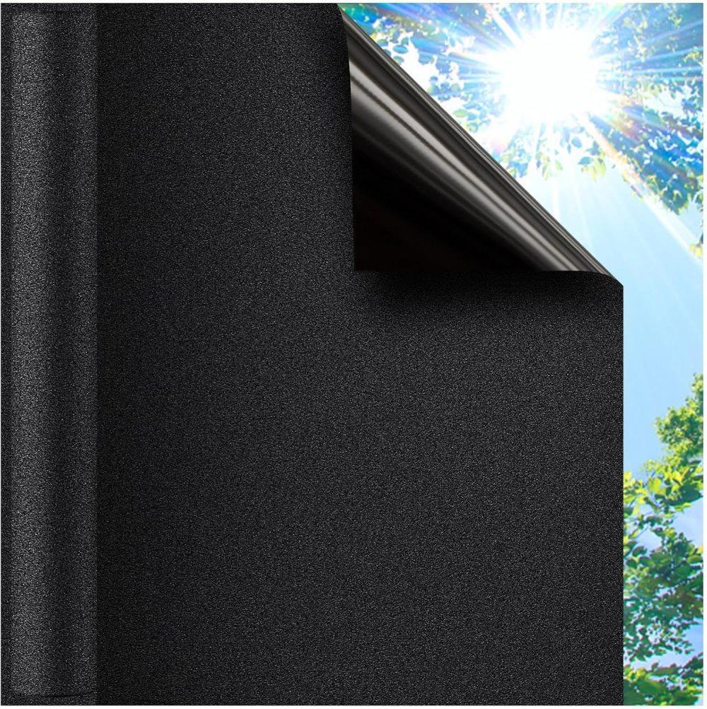 Blackout Window Film Self-Adhesive Privacy UV Protection Static Cling No Glue, 60x500cm