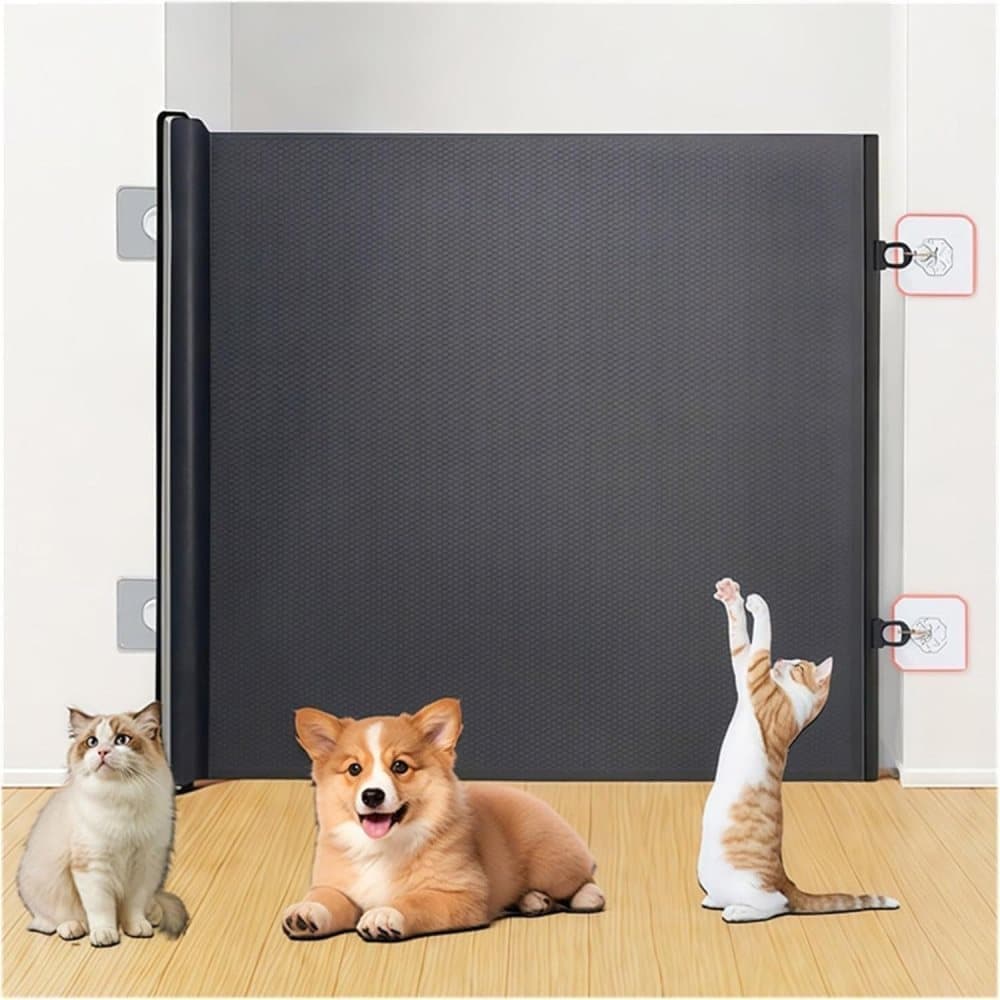50x125cm Retractable Safety Gate for Dogs and Cats, Portable for Doors and Stairs, with Protective Fence