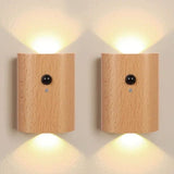 2-Pack LED Wall Lamp with Motion Sensor, Rechargeable, for Garden Fence Stairs and Patio