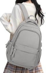 14-inch Waterproof Lightweight Laptop Backpack for School and University, Gray