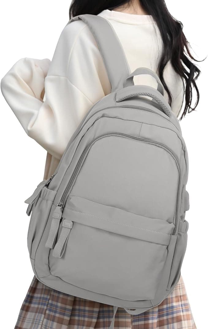 14-inch Waterproof Lightweight Laptop Backpack for School and University, Gray