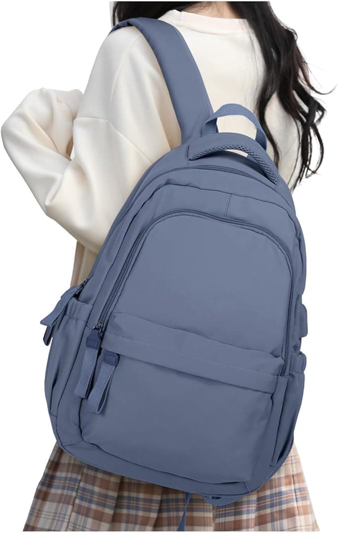14-inch Laptop Backpack Waterproof Lightweight Daypack for School University, Dark Blue, Compatible with Girls Boys
