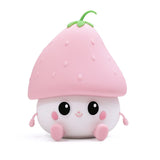 Sweet Strawberry LED Night Light USB Rechargeable Dimmable for Kids Baby Girls, Pink, Compatible with Bedside Table Children's Room