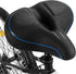 Unisex Comfortable Bicycle Saddle with Double Shock Absorbers, Breathable Waterproof Ergonomic Design, Blue