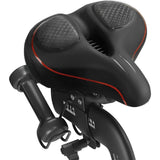Comfortable unisex bicycle saddle with double shock absorbers, breathable waterproof ergonomic design, red