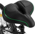 Comfortable unisex bicycle saddle with double shock absorbers, breathable waterproof ergonomic design, Green